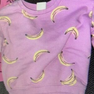 Purple Banana Print Kids Shirt
